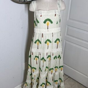 Calypso St Barth Palm tree tier maxi dress